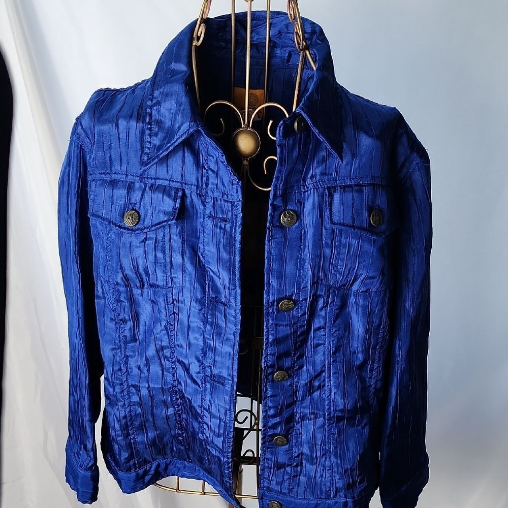 Royal Blue Lightweight Textured Jacket Size 12